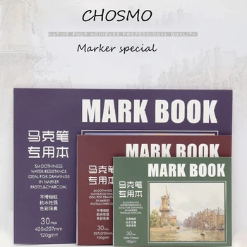 

A3/A4 Mark Pen Paper With Hand-Painted Paper Coil / Tearable 30 Sheets Sketch Painting Book Paper School Stationery