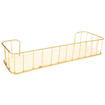 

Wooden Iron Wall Shelf Wall Mounted Storage Rack Organizer for Bedroom Kitchen Home Decor Kid Room Wall Decoration Holder-Gold-B