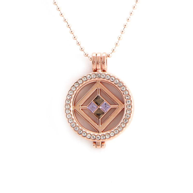 Винни Дизайн Ювелирные изделия 33 мм Монета кулон ожерелье розовое золото для женщин ювелирные изделия - Окраска металла: SET 17