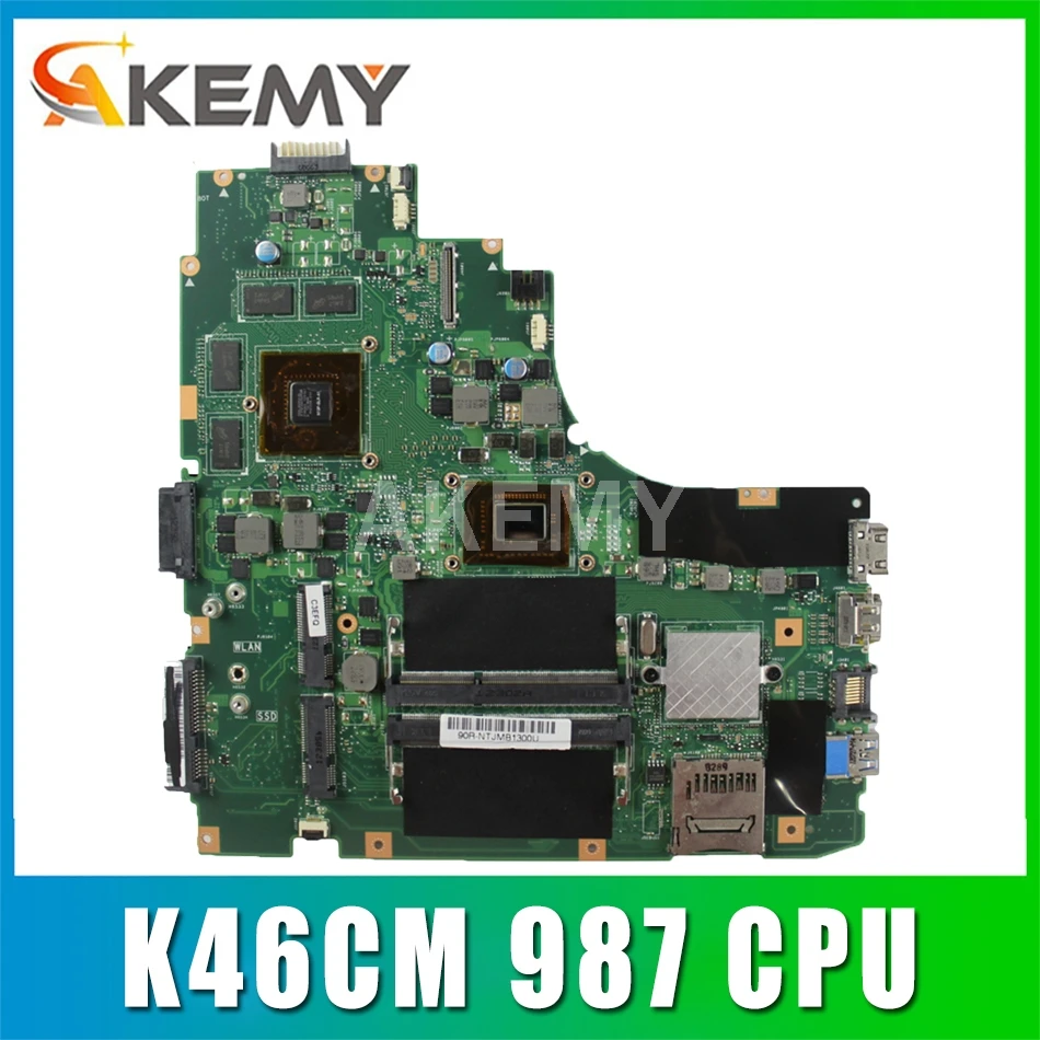 Оригинальная материнская плата для ASUS K46CM REV2.0 с 987 процессором 60-NTJMB1101-C03 1G HM76