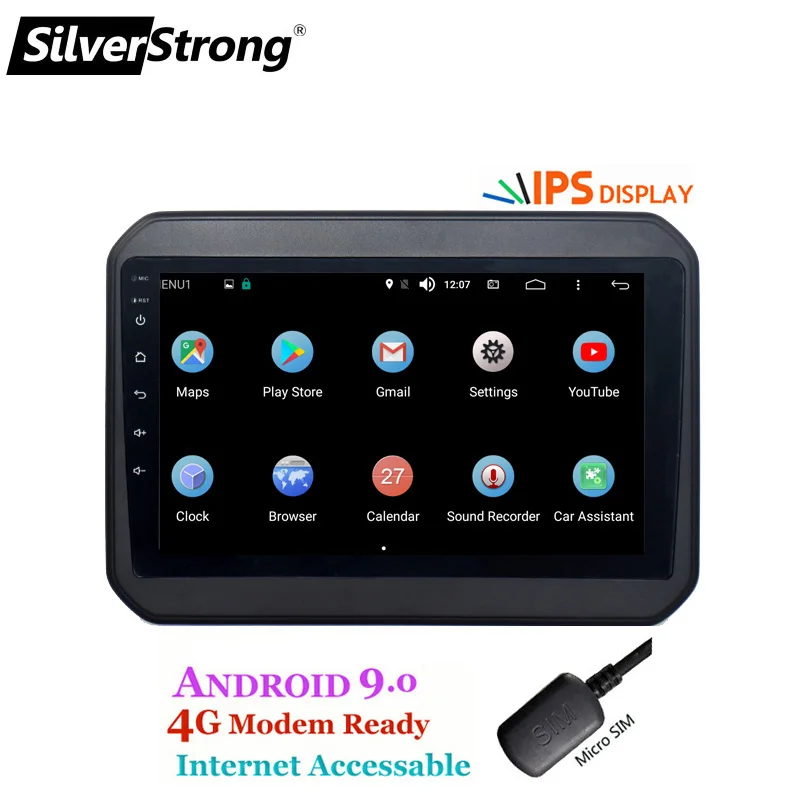 Flash Deal SilverStrong 4G SIM Modem Car Android9.0 player for SUZUKI IGNIS ignis 9 inch gps navigation WIFI BT RDS 2 din radio multimedia 1