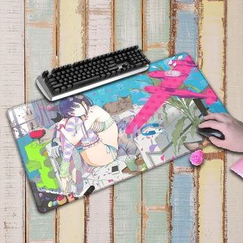 

Multicolor Stockings Cat Extra Large Mouse Pad Gaming Mousepad Natural Rubber Gaming Mouse Mat with White Lock Edge