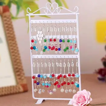 

48 Hole Earrings Ear Studs Display Rack Metal Jewelry Holder Stand Showcase pink 295*160mm for Retail Environment or Within the