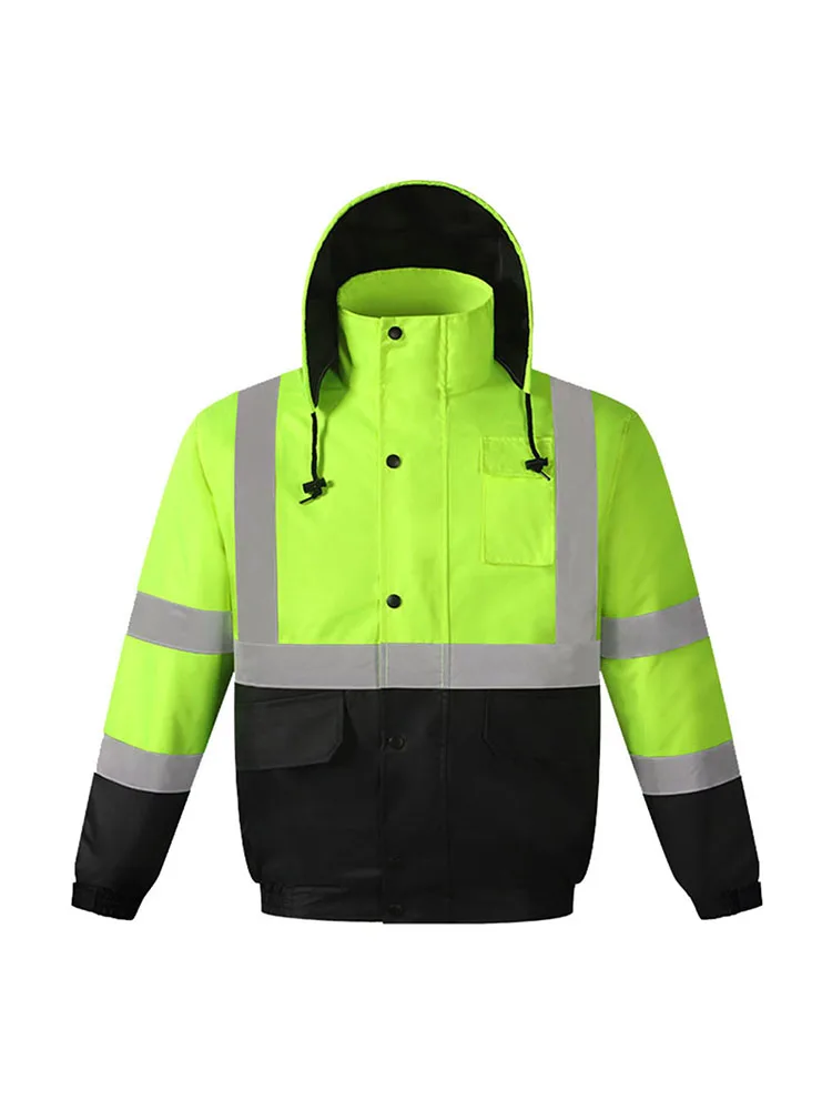 Winter Men Clothes Warm Jacket Thicker Cotton Coat Waterproof Hi Vis  Reflective Clothing for Outdoor Work/Traffic/Construction - AliExpress