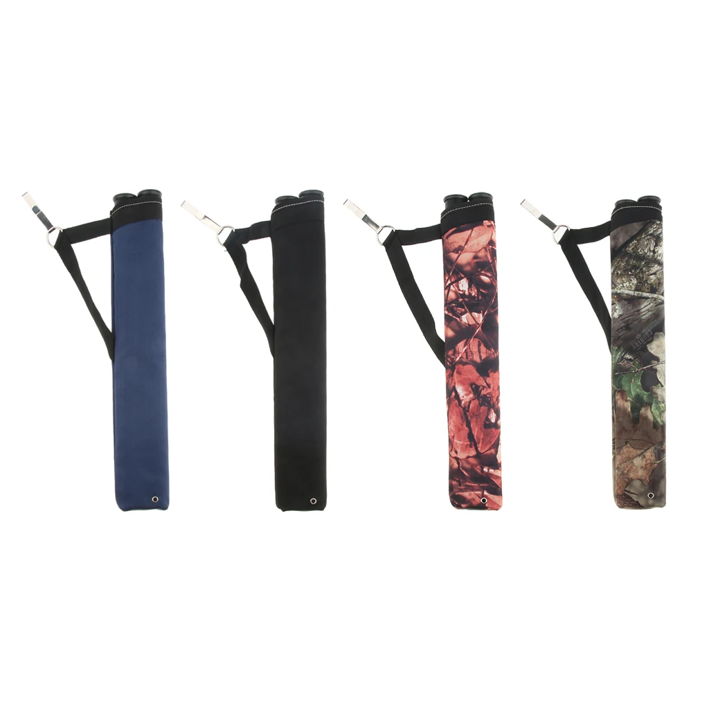 Ambidextrous 2 Tube Archery Hip Side Quiver Arrow Holder Arrow Bag with