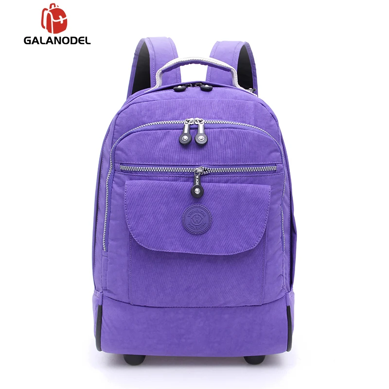 Чемодан на колёсиках, рюкзак для путешествий, плечевые рюкзаки, вместительные колеса для чемодана, тележка, сумка для путешествий - Цвет: Purple travel bag