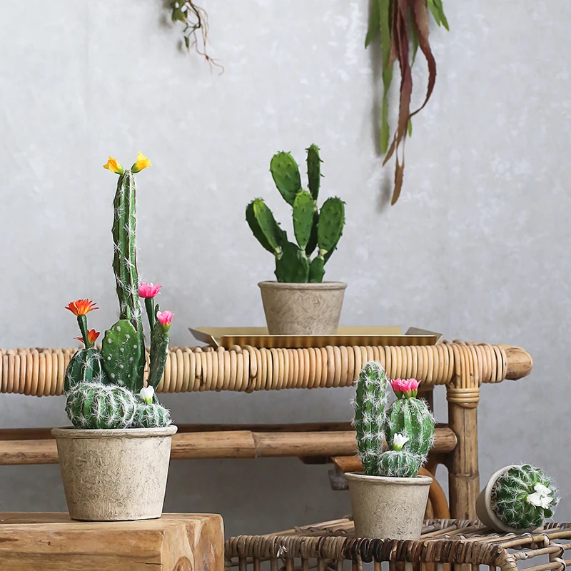 Simulation de Cactus, petites plantes artificielles d'intérieur en pot,  bonsaï de bureau, décoration combinée, plantes décoratives créatives pour  la maison | AliExpress