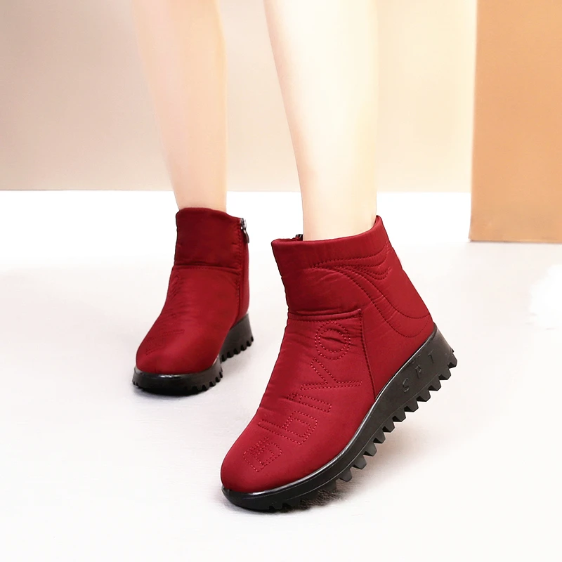 

ZINAFR BRAND 2019 WOMEN SNOW BOOTS MOTHER WINTER WARM COTTON SHOES WOMEN FLAT ANTISLIP WATERPOOF WOMEN WINTER ANKLE BOOTS