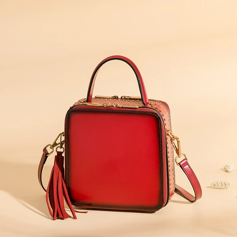 Wine Red Новые модные роскошные сумки, женские сумки, дизайнерские женские сумки на плечо, высокое качество, натуральная кожа, с кисточками, сумки через плечо, 9 цветов - Цвет: Wine Red