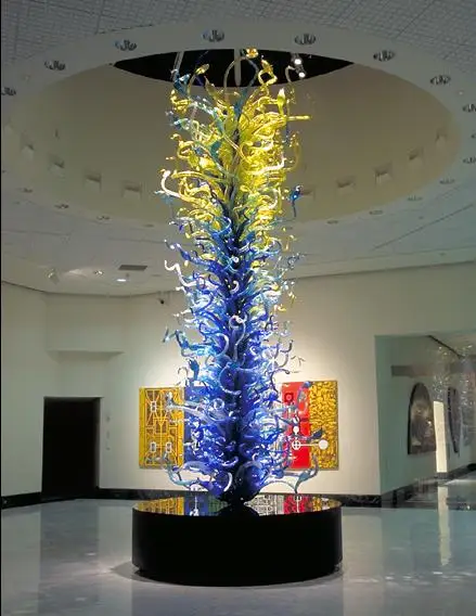 Hot Sale LED Murano Glass Floor Lamp Glass Art Sculpture Standing Lamp for Garden