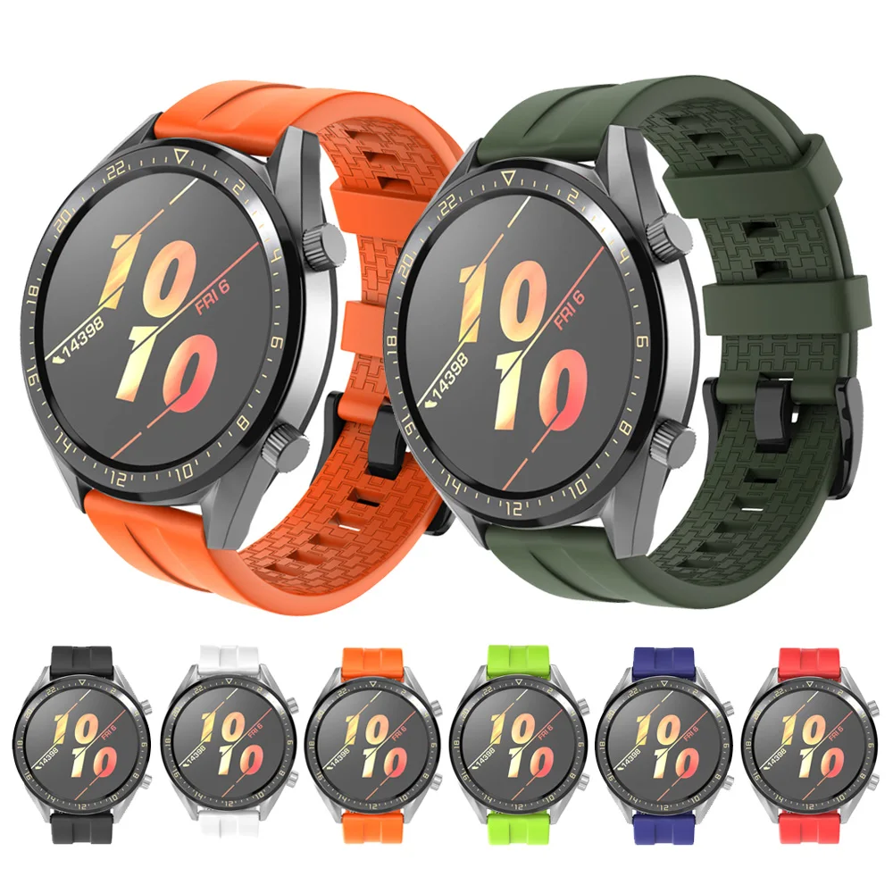 22 мм силиконовый ремешок для часов Huawei Watch GT 2 спортивный браслет correa Samsung Galaxy 3 46 45