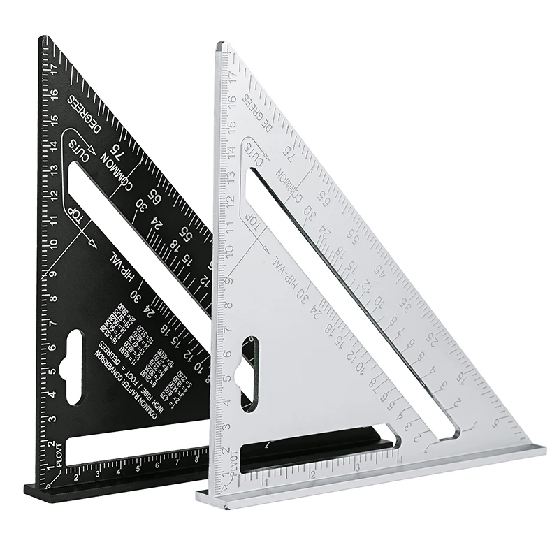 7inch Metric Triangle Ruler Aluminum Alloy Angle Protractor Speed Metric Square Measuring Ruler for Woodworker Carpenter Tool, Triangle Ruler, Angle Measuring Ruler, Woodworking Ruler, Carpentry Square, Angle Ruler, Measurement Ruler, Angle Measuring Tool