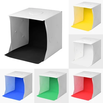 

40*40*40cm Foldable LED Light Tent Photo Shooting Box Softbox Lightbox USB Powered Backdrops Red/Green/Blue/Yellow/White/Black