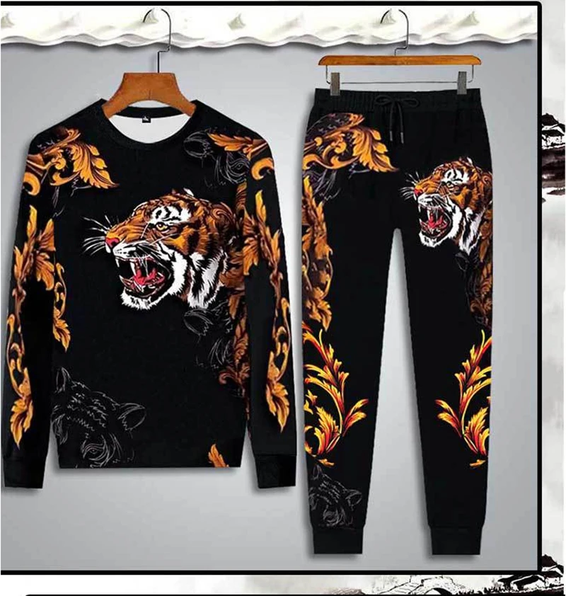 Костюм спортивный мужской из двух предметов футболка с длинным рукавом и штаны