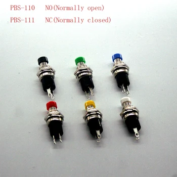 

6Pcs PBS-110 -111 7MM Momentary Push Button Switch Press The Reset Switch ON OFF Button Micro Switch Normally Open closed NO/NC