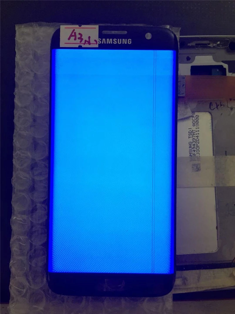 5,5 ''AMOLED lcd для SAMSUNG Galaxy s7 edge G935 G935F сенсорный экран дигитайзер дисплей с линейкой - Цвет: NO.A3 Black SBI