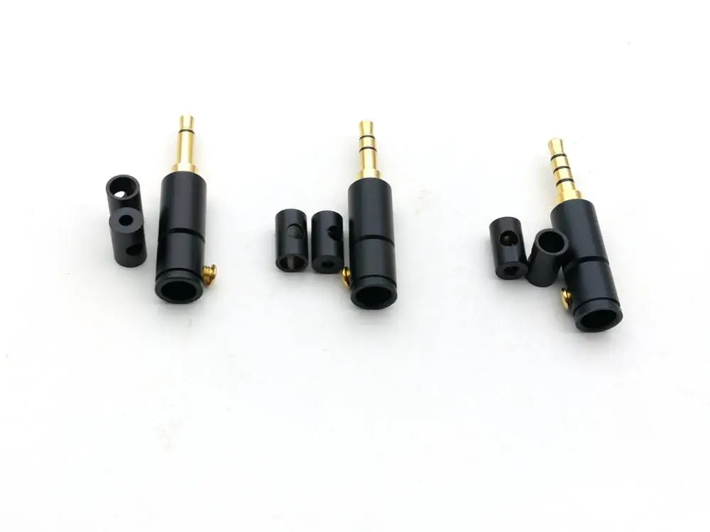 100pcs 3 5mm mono Stereo 4Pole Repair headphone Plug Metal Audio connector adapter