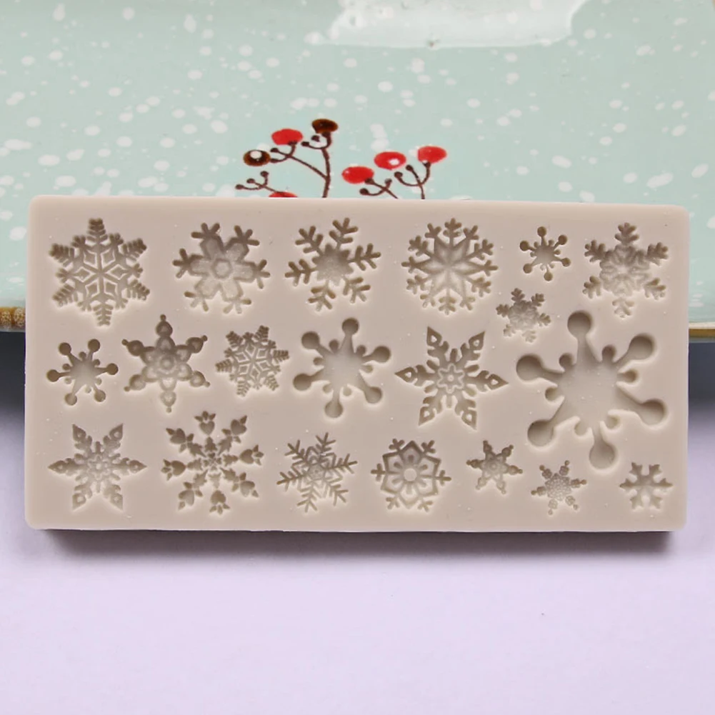 Прочный Рождество в форме снежинок силиконовая форма для торта вечерние набор для работы с мастикой «сделай сам» Конфеты выпечки инструмент