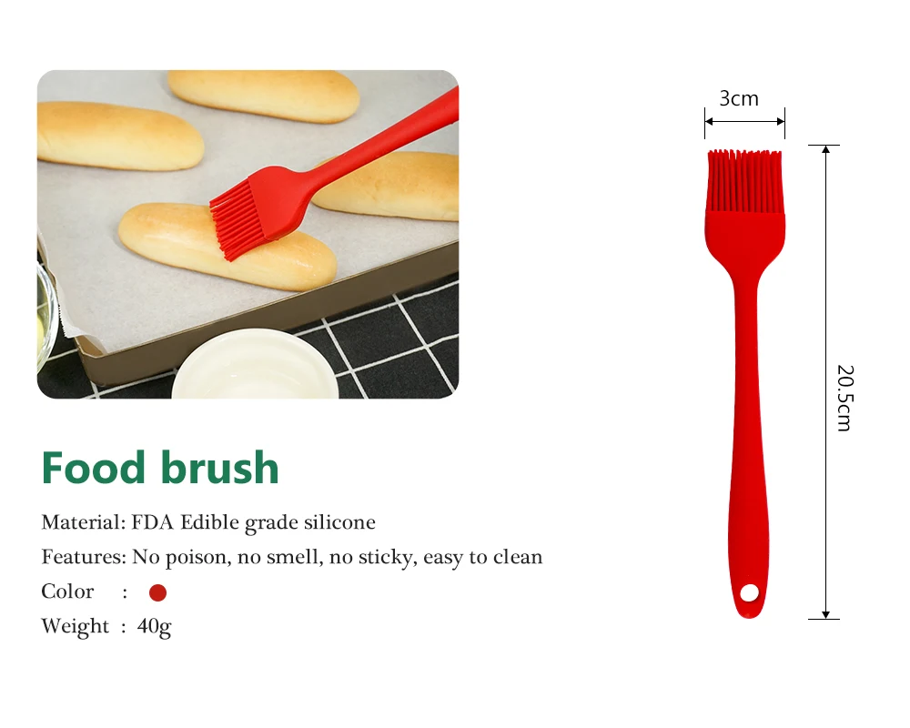 Антипригарный силиконовый набор кухонной посуды красный Тернер венчик лопатка пищевая щетка термостойкие Кухонные гаджеты набор инструментов для приготовления пищи