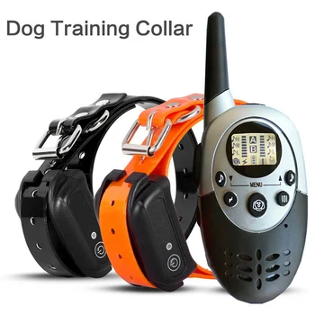 

New Version 1000m Waterproof Rechargeable Anti Barking Dog Training Collar with Remote Control Electric Dog Shocker Collar 2020