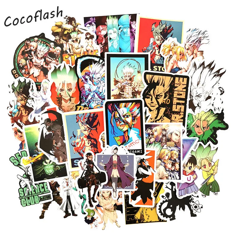 50 Pcs/pack Stickers Classic Anime Dr.STONE Graffiti Sticker Luxury Stickers For Moto Car Suitcase Laptop Cartoon Skateboard