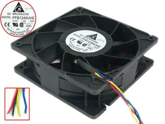 Delta Electronics PFB1248UHE-7C29 постоянного тока 48В 1.2A 120x120x38 мм 4-провод Сервер охлаждающий вентилятор