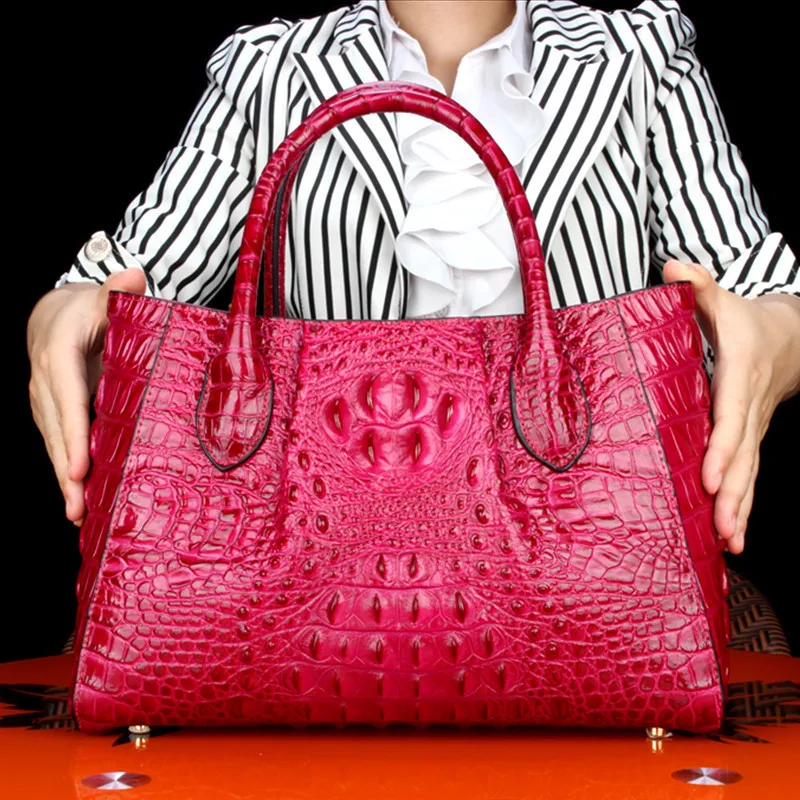 

2019 Crocodile Woman Package Genuine Leather Oblique Satchel The Single Shoulder Bag Ma'am Bag Handbag