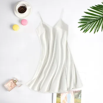 

NEW Sexy Strap Top Robe Summer Womens Sleepwear Casual Fashion Nightdress Lingerie Silk Satin Sleepwear Underwear#P30