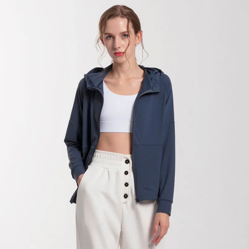 Women Athletic Sport Shirts Slim Fit Long Sleeved Fitness Coat Yoga Crop Tops With Thumb Holes Gym Jacket Workout Sweatshirts