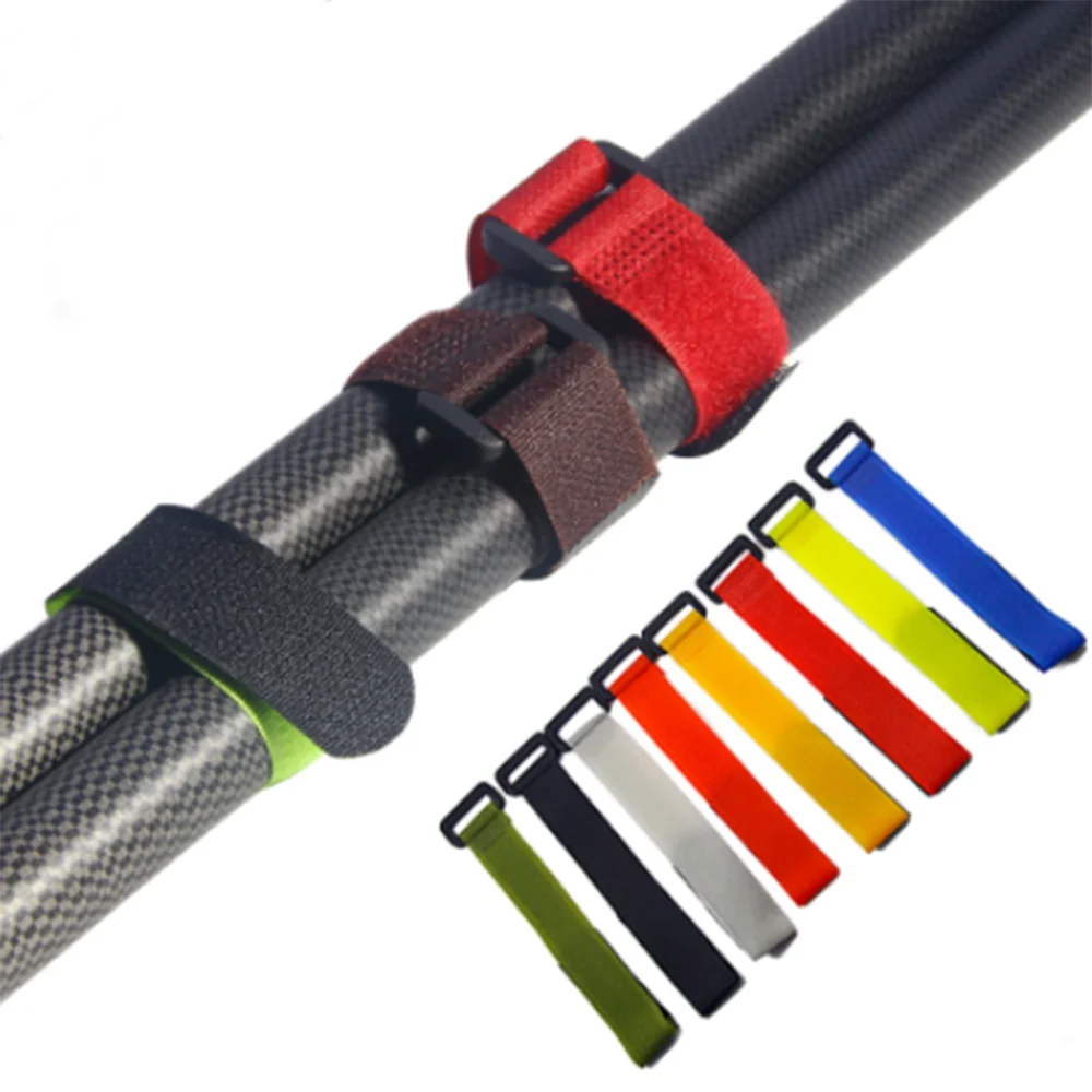 10Pcs Reusable Fishing Rod Tie Holder Strap Suspenders Fastener Hook Loop Cable Cord Ties Belt Tackle Tool Accessories | Спорт и