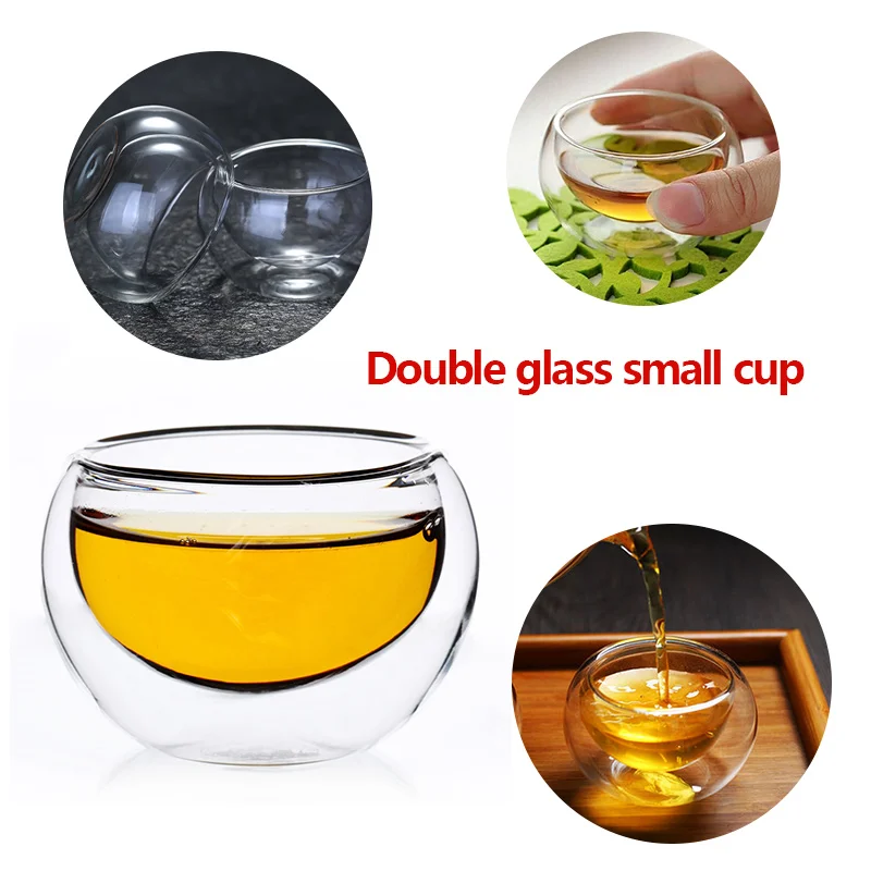 Coffee Mugs 50ml Milk Container Kitchen Accessories Glass Cup Double Wall Layer Handmade Tea Set Heat Resistant Kungfu Tea Cups