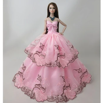 

NK One Pcs 2020 Princess Doll New handmake wedding Dress Fashion Clothing Gown For Barbie Hot Dolls Accessories Best Gift 036A