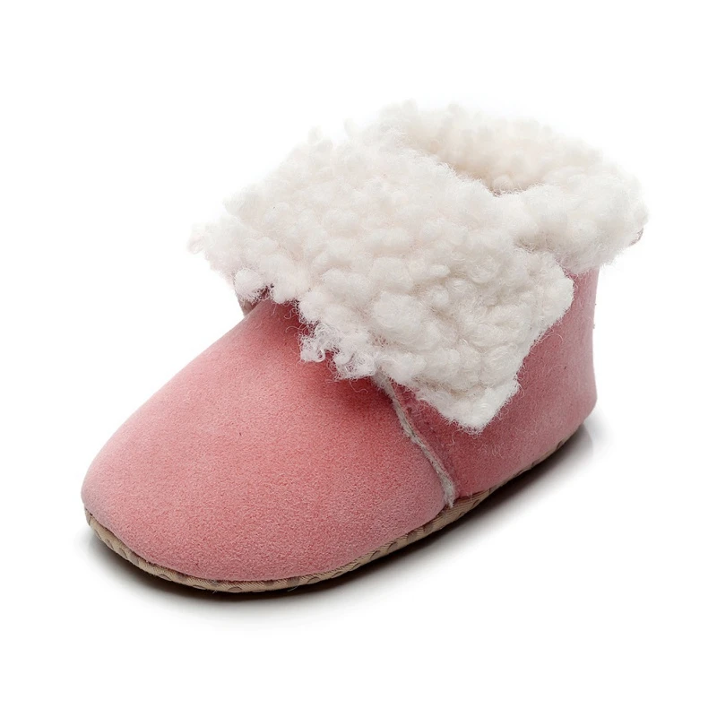 Очень теплые зимние ботинки принцессы для новорожденных девочек; обувь для малышей; нескользящая обувь для маленьких девочек - Цвет: JM0785P