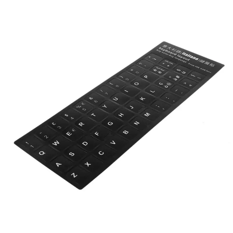 Durable Russian/French/Spanish/Japanese/German/Arabic/Korean/Italian Keyboard Language Sticker Black Background with for | Компьютеры и
