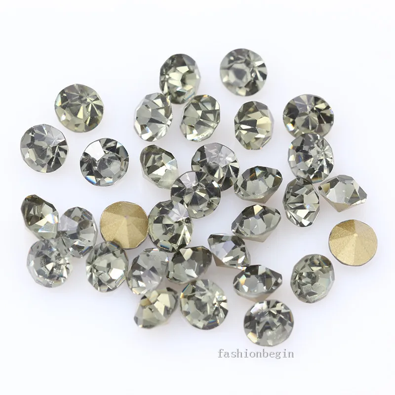 black diamond 144/1440p ss7 круглые цветные чешские хрустальные стразы под бриллиант украшения для дизайна ногтей Ювелирная брошь ремонт стеклянного камня - Цвет: black diamond