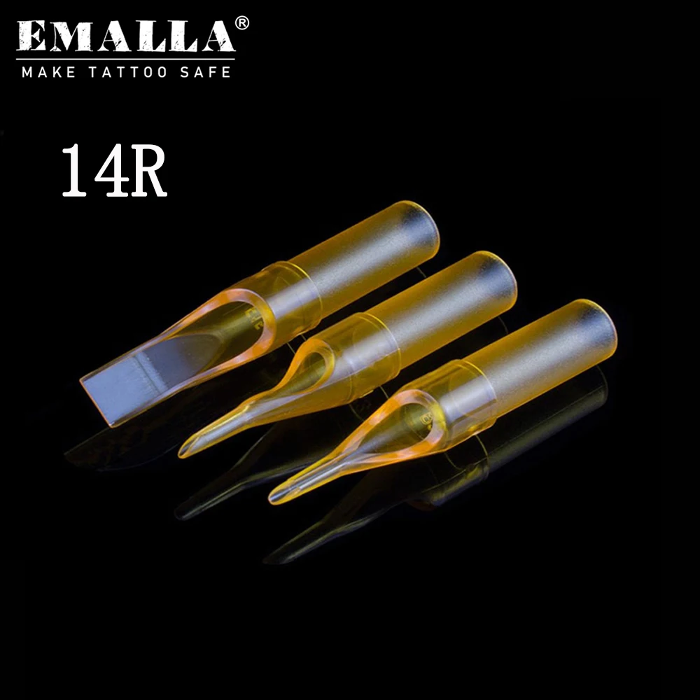 

50PCS/Box 14R Yellow Disposable Short Tattoo Tip Open Mouth Tattoo Tips For Tattoo Neddles Tattoo Machine Supplies Free Shipping