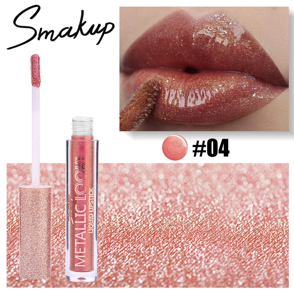 

Smakup Moisturizer Plumper Glitter Lip Gloss 8 Color Cosmetics Nutritious Shimmer Liquid Lipstick Beauty Lips Makeup Maquiagem