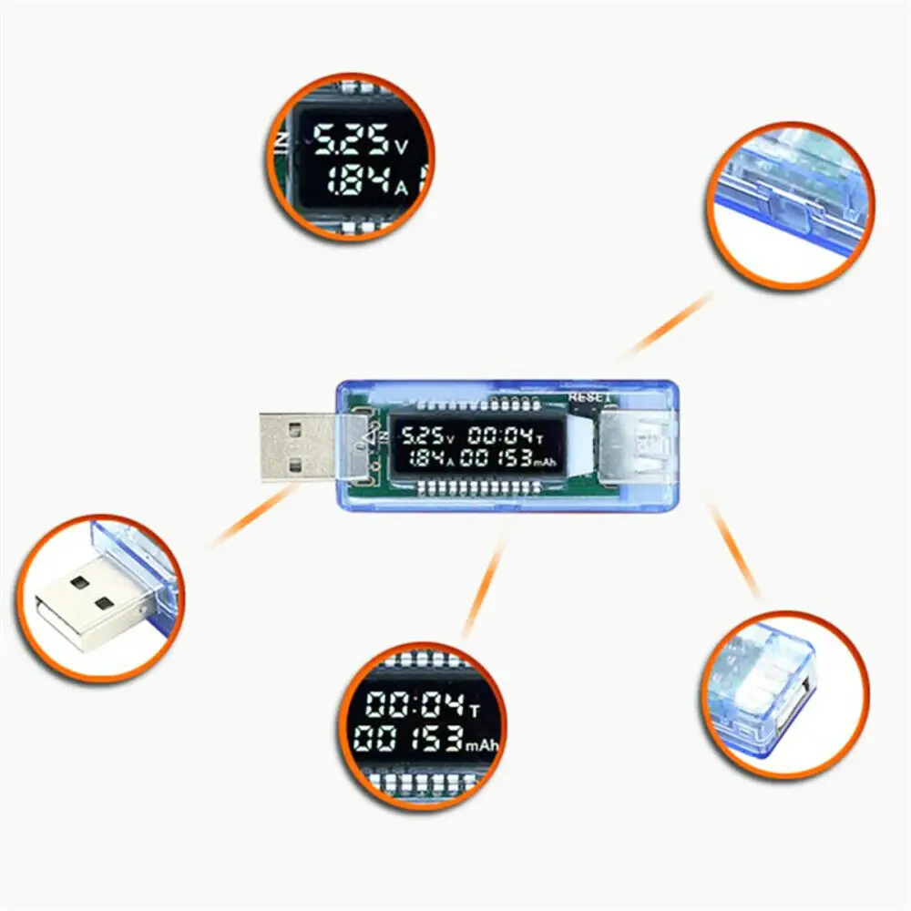 USB ЖК тестер аккумулятора цифровой измеритель напряжения тока и внешнего