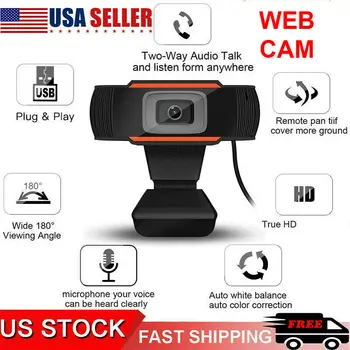 

Hot Sale 30 degrees rotatable 2.0 HD Webcam 1080p 720P USB Camera Video Recording Web Camera with Microphone For PC Computer