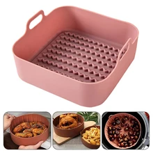 

Silicone Pot Baking Replacement Square Tray Removable Air Fryer Oven Heating Baking Pan Reusable Silicone Pot Fryer Accessories
