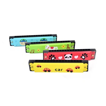 

Wooden 16-hole Harmonica Kids Children Musical Instrument Educational Toy - Random Pattern