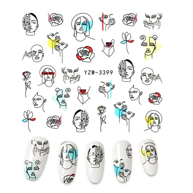 The New 3D Nail Sticker Cool English Letter stickers for nail Foil Love Heart Design Fashion Manicure Stickers A010339