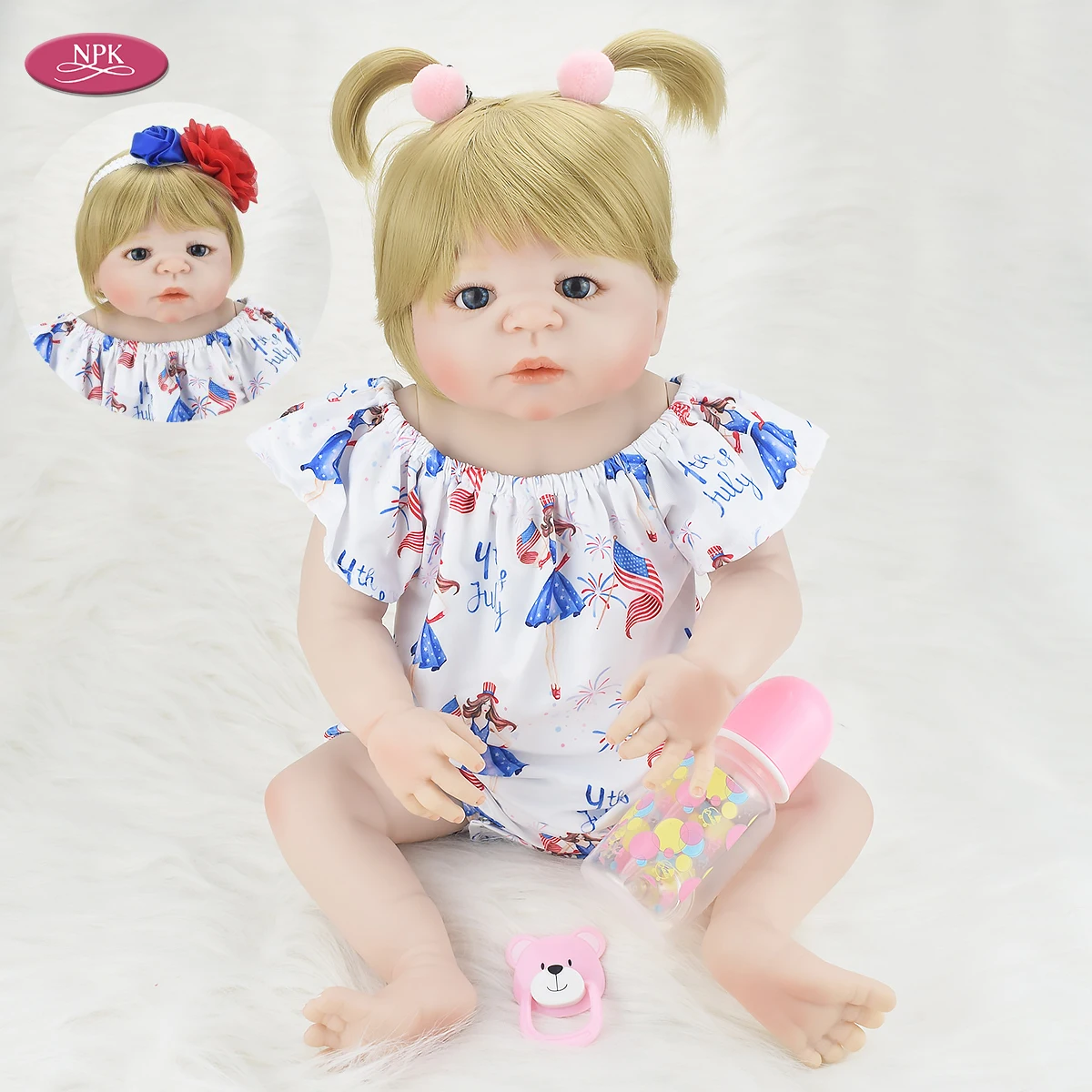 

Realistic Full Silicone Reborn Baby Doll 55CM Lifelike Toddler Princess Girls Babies Dolls Bath Toy Bebe Reborn Realista Menina