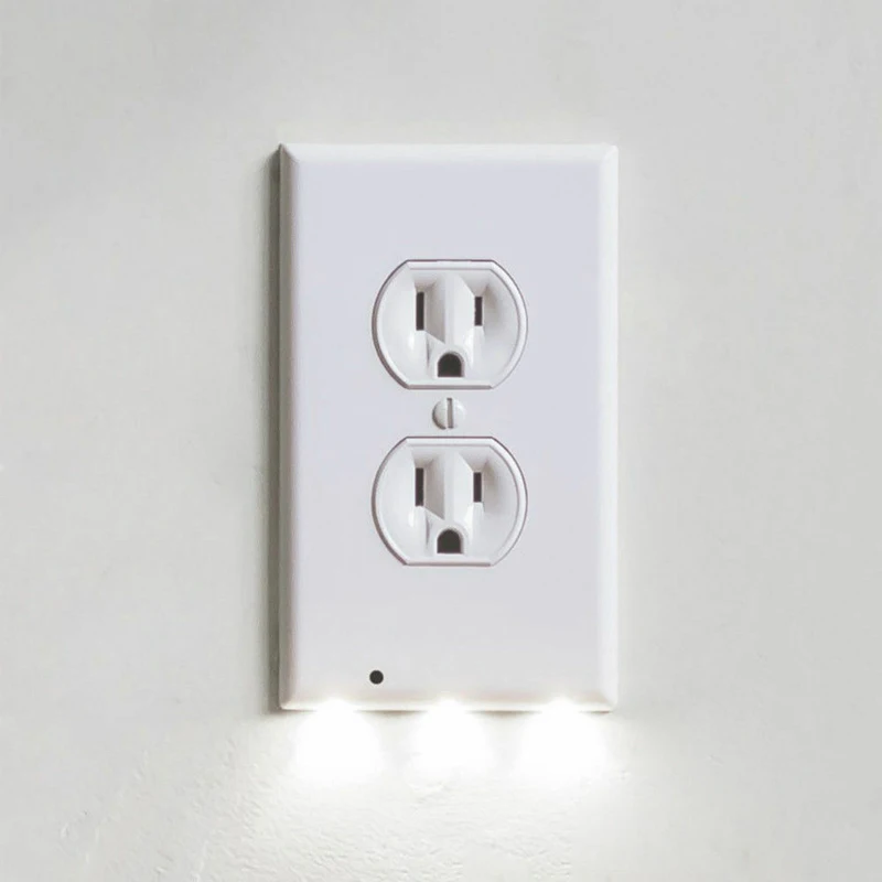Wall Outlet Cover with LED Night Lights Socket Plate Light Sensor (Auto