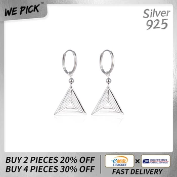 

2020 Lovers Creative Simple 925 Sterling Silver Drop Earrings Triangle Fashion Luxury Jewelry Delicate Ear Rings Gift Wedding