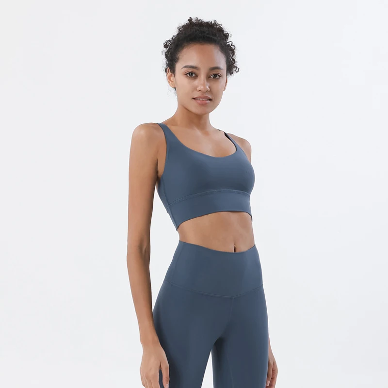 TRY TO BN Yoga Set Women Workout Sportswear Neck Sleeveless Crop Top High Waist Elastic Leggings Gym Fitness Women's Tracksuit