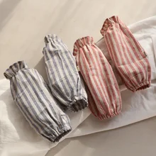 Пеньковая ткань из чистого хлопка, длинные манжеты для мужчин и женщин, удлиненный рукав, осенняя и зимняя офисная противомасляная верхняя часть, фартук