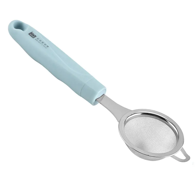 buy Silver Stainless Steel fine strainer Mesh Wire Drainer Oil Strainer Flour Kitchen Spoon Kitchen Filter Spoon mesh sink strainer.