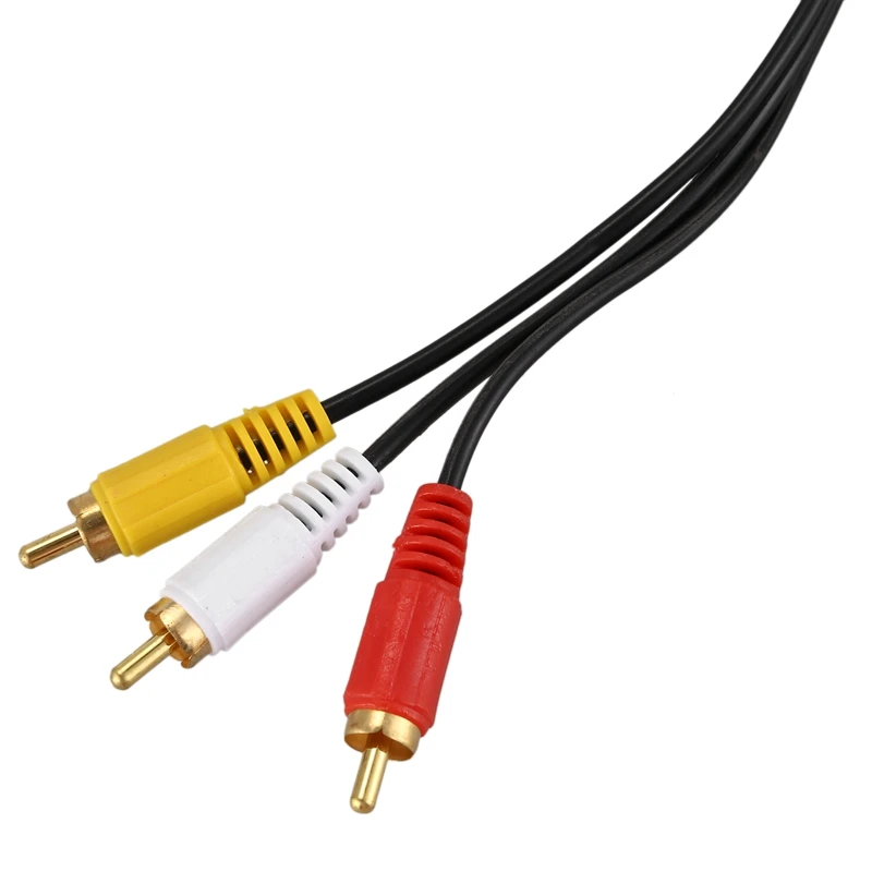 Тройной 3 RCA папа-папа Аудио Видео DVD кабель ТВ АВ 4,6 м длинный черный