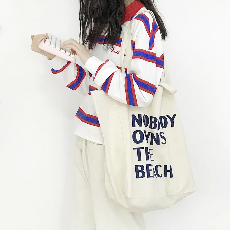 Женская Холщовая Сумка на плечо очень Большая вместительная сумка с буквами пляжные сумки женская большая сумка женская простая ткань хозяйственная сумка